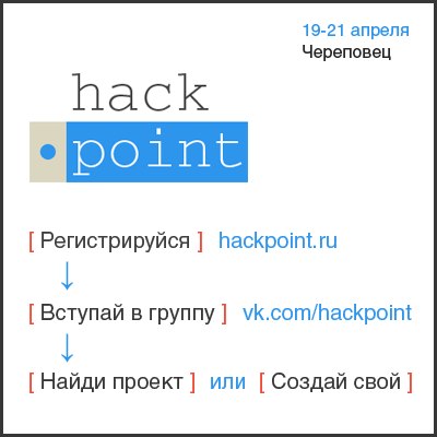 Открылась регистрация на HackPoint'13 в Череповце